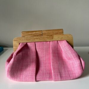 Shiraleah Pink Clutch with Wooden Frame